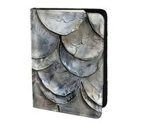 Tamiger Cartera de documentos de viaje con estampado de escamas de pescado plateadas, de 5.5 pulgadas, unisex, regalo para vacaciones, viajes de negocios, Black, Talla única