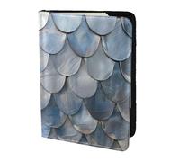 Tamiger Cartera de documentos de viaje con estampado de escamas de pescado plateadas, de 5.5 pulgadas, unisex, regalo para vacaciones, viajes de negocios, Black, Talla única