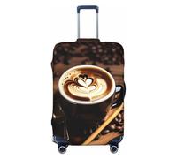 Tamiger Delicious Heart Coffee Print - Protector de equipaje elástico lavable universal para maleta de viaje, Black, S
