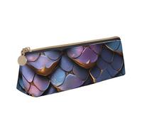 Tamiger Estuche de piel con estampado de escamas de dragón de gran capacidad, bolsa suave con cremallera para bolígrafos, escuela, viajes, maquillaje