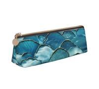 Tamiger Estuche de piel con estampado de escamas de peces de gran capacidad, estuche suave con cremallera, para escuela, viajes, maquillaje