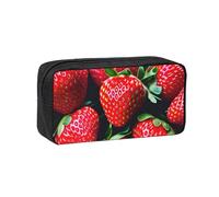 Tamiger Estuche para bolígrafos unisex con estampado de fresas frescas, espacioso, gran capacidad, organizador de papelería para llevar a diario
