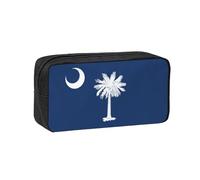 Tamiger Estuche para bolígrafos unisex con estampado de la bandera de Carolina del Sur, organizador de papelería de gran capacidad para llevar a diario
