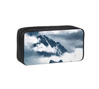 Tamiger Estuche para bolígrafos unisex con estampado de paisaje con montañas y nubes, organizador de papelería de gran capacidad para llevar a diario