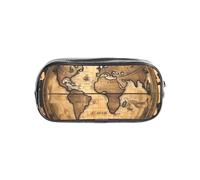 Tamiger Estuche transparente con diseño de mapa del mundo antiguo, estuche organizador de artículos de papelería, bolsa de viaje, suministros de oficina