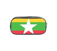 Tamiger Estuche transparente con estampado de bandera de Myanmar, organizador de papelería, bolsa de viaje y suministros de oficina
