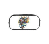 Tamiger Estuche transparente con estampado de cerebro de inteligencia artificial, organizador de papelería, bolsa de viaje y suministros de oficina
