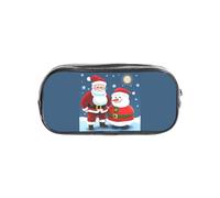 Tamiger Estuche transparente con estampado de Papá Noel y muñeco de nieve, organizador de papelería, bolsa de viaje y suministros de oficina