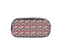 Tamiger Estuche transparente con estampado de setas rojas y blancas, organizador de artículos de papelería, bolsa de viaje y suministros de oficina