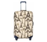 Tamiger French Paris Tour - Funda elástica universal para maleta, diseño de la Torre Eiffel, protector de equipaje, almacenamiento de accesorios de viaje, Black, S, Equipaje de mano