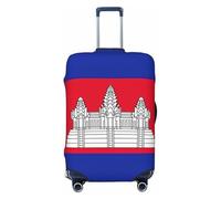 Tamiger Funda protectora de equipaje con estampado de bandera de Camboya, elástica, lavable, universal, funda para equipaje de viaje, Black, M