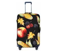 Tamiger Funda protectora de equipaje con estampado de hojas de otoño y texto "Happy Thanksgiving Day", elástica, lavable, universal, para maleta, viaje, Black, XL
