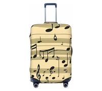 Tamiger Funda protectora de equipaje con estampado de notas musicales, elástica, lavable, universal, funda para maleta de viaje, Black, S