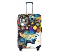 Tamiger Funda protectora de equipaje de viaje con estampado de cerebro de inteligencia artificial, elástica, lavable, universal, para maletas, Black, L
