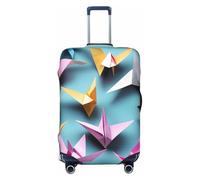 Tamiger Funda protectora de equipaje de viaje con estampado de grúas de papel de origami, elástica, lavable, universal, funda para maleta de viaje, Black, S