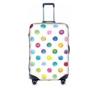 Tamiger Funda protectora universal para maleta de viaje con estampado de lunares azules, elástica, ligera, reutilizable, White, S, Organizador de bolsas