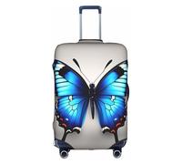Tamiger Funda protectora universal para maleta de viaje, con estampado de mariposas azules, elástica, ligera, reutilizable, White, L, Organizador de bolsas