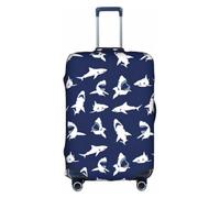 Tamiger Funda universal para maleta de viaje con estampado de tiburón con varios gestos, elástica, ligera, reutilizable, White, M, Organizador de bolsas