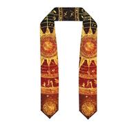 Tamiger Gears Clock - Chal de graduación con estampado del siglo de bronce para graduaciones académicas, bufanda de graduación respetuosa con la piel, Aplanado, Talla única