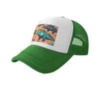 Tamiger Gorra de béisbol de malla transpirable ajustable con estampado de dinosaurio, para festivales al aire libre, viajes, deportes, ciclismo, verde, Talla única