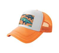 Tamiger Gorra de béisbol de malla transpirable ajustable con estampado de dinosaurio, para festivales al aire libre, viajes, deportes, ciclismo, naranja, Talla única