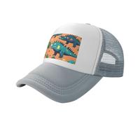 Tamiger Gorra de béisbol de malla transpirable ajustable con estampado de dinosaurio, para festivales al aire libre, viajes, deportes, ciclismo, gris, Talla única