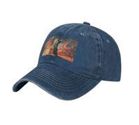 Tamiger Gorra de béisbol unisex de mezclilla lavada con estampado de la Estatua de la Libertad en Nueva York, para festivales, para exteriores, transpirable, casual, todos los días, azul marino, Talla