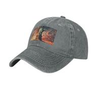 Tamiger Gorra de béisbol unisex de mezclilla lavada con estampado de la Estatua de la Libertad en Nueva York, para festivales, para exteriores, transpirable, casual, todos los días, gris, Talla única