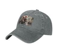 Tamiger Gorra de béisbol unisex de mezclilla lavada con estampado de Papá Noel, para exteriores, para festivales, transpirable, casual, uso diario, gris, Talla única