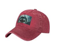 Tamiger Gorra de béisbol unisex de mezclilla lavada con estampado de tiburón para exteriores, para festivales, transpirable, casual, uso diario, rosso, Talla única
