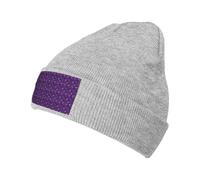 Tamiger Gorro de invierno con estampado de terror sobre fondo morado, suave, elástico, cálido, accesorio para la cabeza, gorro acogedor para viajes diarios, gris, Talla única