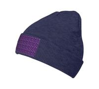 Tamiger Gorro de invierno con estampado de terror sobre fondo morado, suave, elástico, cálido, accesorio para la cabeza, gorro acogedor para viajes diarios, azul marino, Talla única
