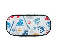 Tamiger Hockey Elements - Bolsa de almacenamiento para lápices, diseño creativo, para estudiantes, niños, niñas, uso diario, práctico, Black, Talla única, Organizador de bolsas