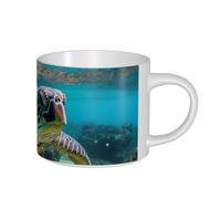 Tamiger Lord Howe Island Sea Turtle Print Tazas de cerámica de gran capacidad para el hogar, oficina, uso diario, camping, picnic, cocina, juegos de regalo