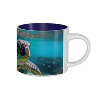Tamiger Lord Howe Island Sea Turtle Print Tazas de cerámica de gran capacidad para el hogar, oficina, uso diario, camping, picnic, cocina, juegos de regalo
