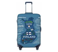 Tamiger Mapa de Finlandia con varias hazañas de impresión universal elástica para maleta, protector de equipaje, accesorios de viaje elásticos, Black, XL, Equipaje de mano