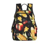 Tamiger Mochila ligera unisex con estampado de hojas de otoño con texto "Happy Thanksgiving Day", resistente al agua, para viajes, uso informal