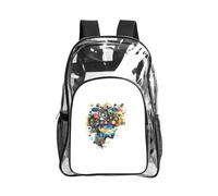Tamiger Mochila transparente con estampado de cerebro de inteligencia artificial, bolsa transparente para senderismo, gimnasio, campus, viajes, uso diario