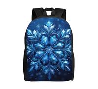 Tamiger Mochila unisex con estampado de copo de nieve azul para oficina, viajes, senderismo, viajes diarios, viajes al aire libre, bolsa de aventuras