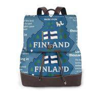 Tamiger Mochila versátil para mujer, diseño de mapa de Finlandia con varias hazañas, ideal para viajes, trabajo, fin de semana