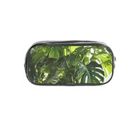 Tamiger Monstera Deliciosa - Estuche transparente con estampado de palmera de plátano, organizador de artículos de papelería, bolsa de viaje y suministros de oficina