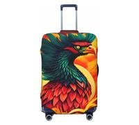 Tamiger Phoenix - Funda protectora de equipaje elástica y lavable con estampado universal para maleta de viaje, Black, XL