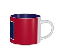 Tamiger Tazas de cerámica de gran capacidad con estampado de la bandera del estado de Wyoming para el hogar, oficina, uso diario, camping, picnic, cocina, juegos de regalo