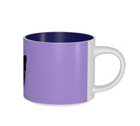 Tamiger Tazas de cerámica de gran capacidad con estampado de mariposa morada de ensueño para el hogar, oficina, uso diario, camping, picnic, cocina, juegos de regalo