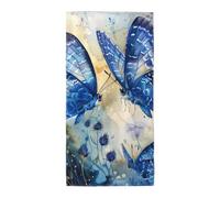 Tamiger Toalla de playa extra larga con estampado de mariposas azules para adultos, suave, ligera, de secado rápido, para gimnasio, baño