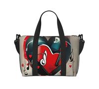 Tamiger Treble Love And Music Print - Bolsa de viaje de mano ajustable, ligera, para fin de semana, casual, para vacaciones, gimnasio