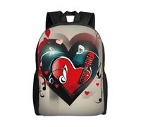 Tamiger Treble Love And Music Print - Mochila unisex para oficina, viajes, senderismo, viajes diarios, viajes al aire libre