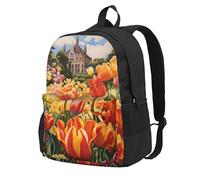 Tamiger Tulip Garden Print - Bolsa unisex de gran capacidad, resistente al agua, ligera, para escapadas de fin de semana al aire libre