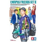 Tamiya- People Personas 1:24 Scale Figure Set Campus Friends II-Model, Plastic, Assembly Kit, Detailed Reproduction, Unpainted, Multicolor, Talla única (24356)