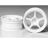 Tamiya 300053232 - 5-Spoke Rims, One Piece, 26 mm, Pack of 2, White